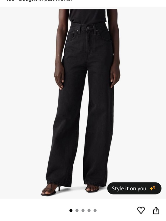 Levi's Denim - Levi's Black High-Rise Wide Leg Jeans Cinch button waist - 30